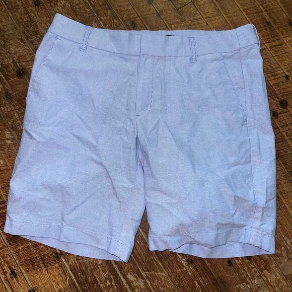 J Crew blue longer length preppy Bermuda chino shorts size 8 - Picture 1 of 4